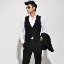 High quality men vest custom fashion style men’s suit vest formal wedding the groom’s best man suit waistcoat