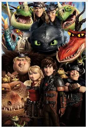 

How to Train Your Dragon 2 Characters Giant Art Wall Decor Silk Print Poster
