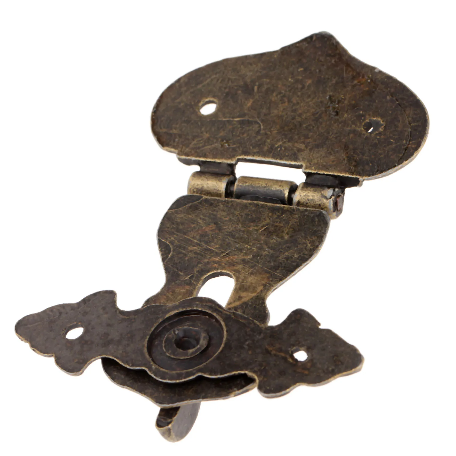 Furniture Hardware 1Pc 63x47mm Antique Metal Lock Decorative Hasps Hook Gift Wooden Jewelry Box Padlock With Screws Vintage