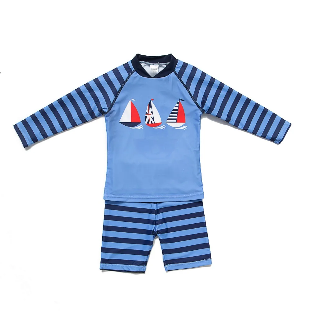 

Boys Rashguards UPF 50+ Sun Protection Swimwear Two Pieces with Sun Cap