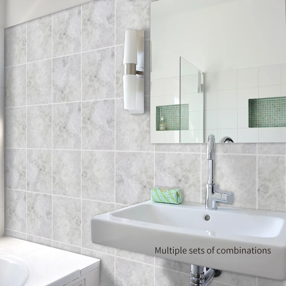 Funlife мраморная текстура стикер для настенной плитки, Современный художественный декор для ванной комнаты гостиной, самоклеющиеся водонепроницаемые декоративные наклейки s