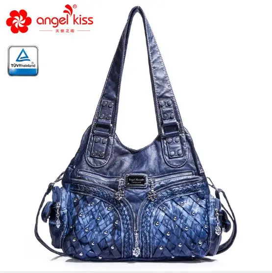 

Women's bag 2019 new fashion women's one-shoulder bag riveted braided handbag crossbody bag
