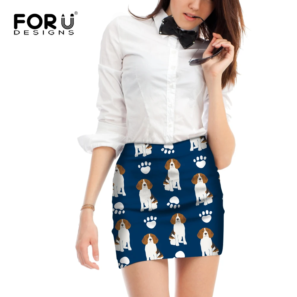 FORUDESIGNS, сексуальная облегающая юбка для девушек, Женская бандажная юбка с принтом собаки,, новая одежда ulzzang, стиль Kawaii, Брендовые юбки