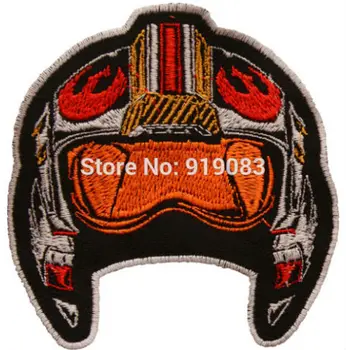 

X-Wing Pilot Helmet Embroidered Patch Star Wars Darth Vader Rebel Luke Skywalker Movie TV Series Emblem iron on badge applique