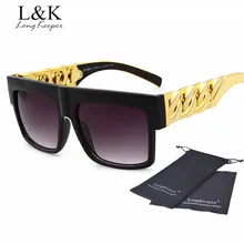 Длинный Хранитель Мужские Винтажные Квадратные Солнцезащитные очки негабаритные солнцезащитные очки для мужчин стимпанк большие оправы для очков Gafas de sol черный золотой