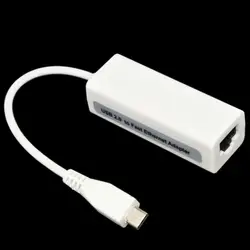 Модное Новое поступление высокое качество белый 5-контактный Micro USB к RJ45 LAN Ethernet сетевой адаптер для планшетных ПК (Android)