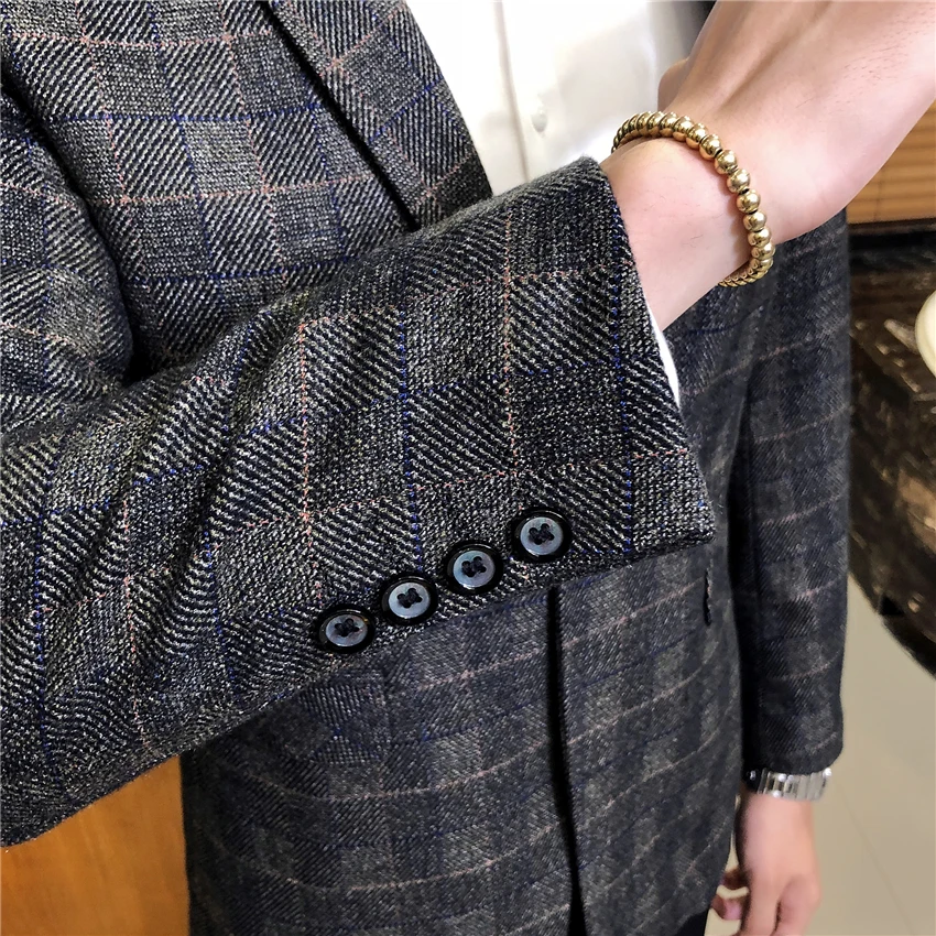 Осенний мужской длинный рукав блейзеры Размер S-3XL костюм пальто мужской деловой повседневный костюм куртки