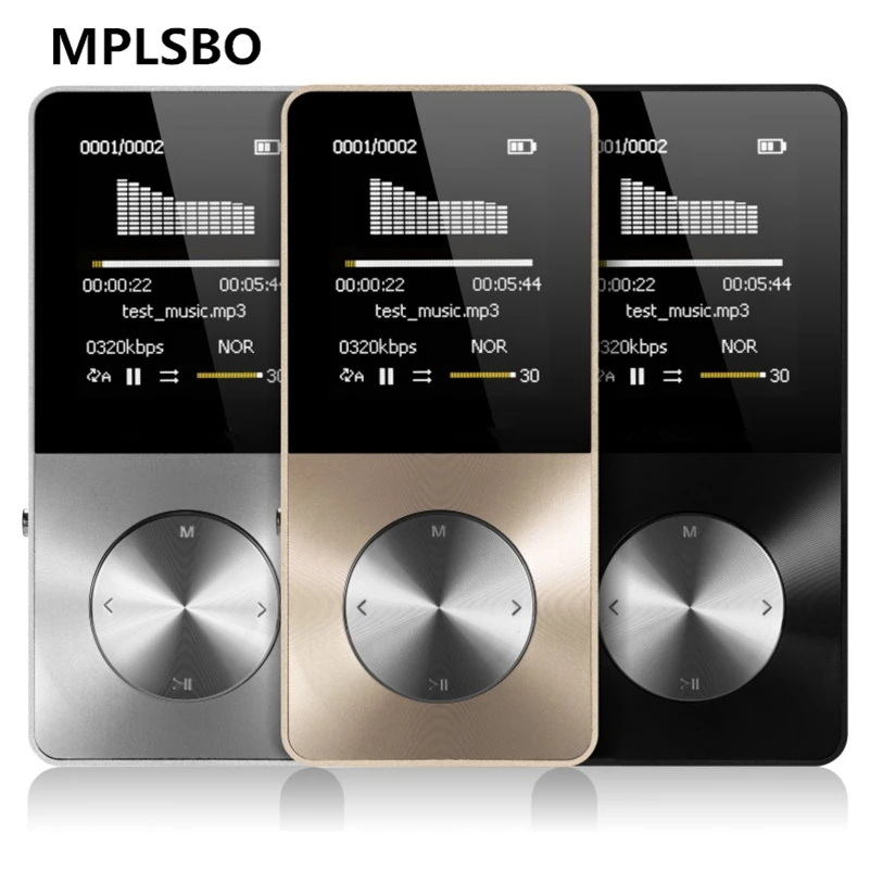 MPLSBO HiFi Metal MP4 Player Built-in Speaker 4GB 8GB 16GB 1.8 Inch Screen TF card slot Card with Video Alarm FM E-Book