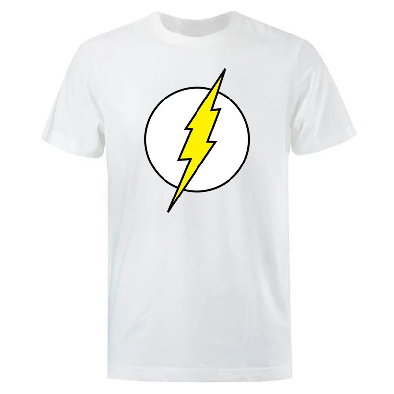 The BIG BANG Theory T-SHIRT The lightning Print The Flash Men T Shirts Hot Sale Casual Tee Shirt Cotton Clothing Plus Size 3XL - Цвет: white 6