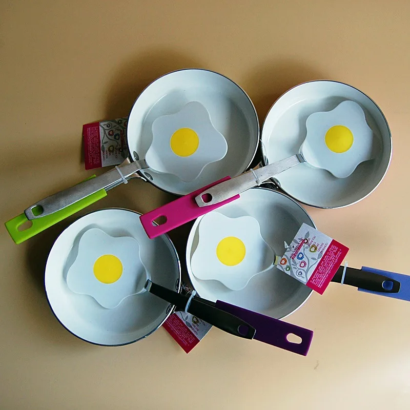 

New Wedding Promotion 14cm Mini Double Bottom Pan with Spatula General Use for Gas and Induction Cooker Egg Cooking Tools