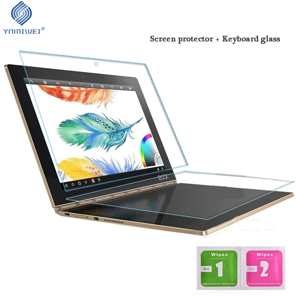 YNMIWEI для Yoga Book Стекло протектор + клавиатура стекло полное покрытие для lenovo Yoga Book 10,1 YB1-X91F защитные пленки - изображение