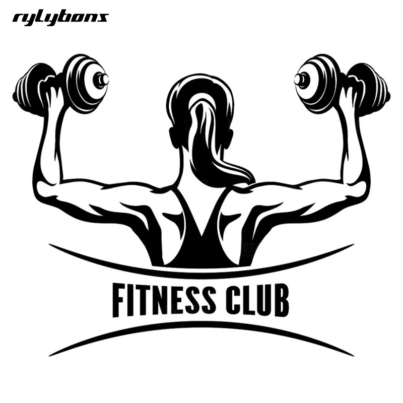 

rylybons The 2nd Half Price Creative Lady Fitness 18.2*14.8cm sport Vinyl car Stickers and Decals accessories for Ford Toyota