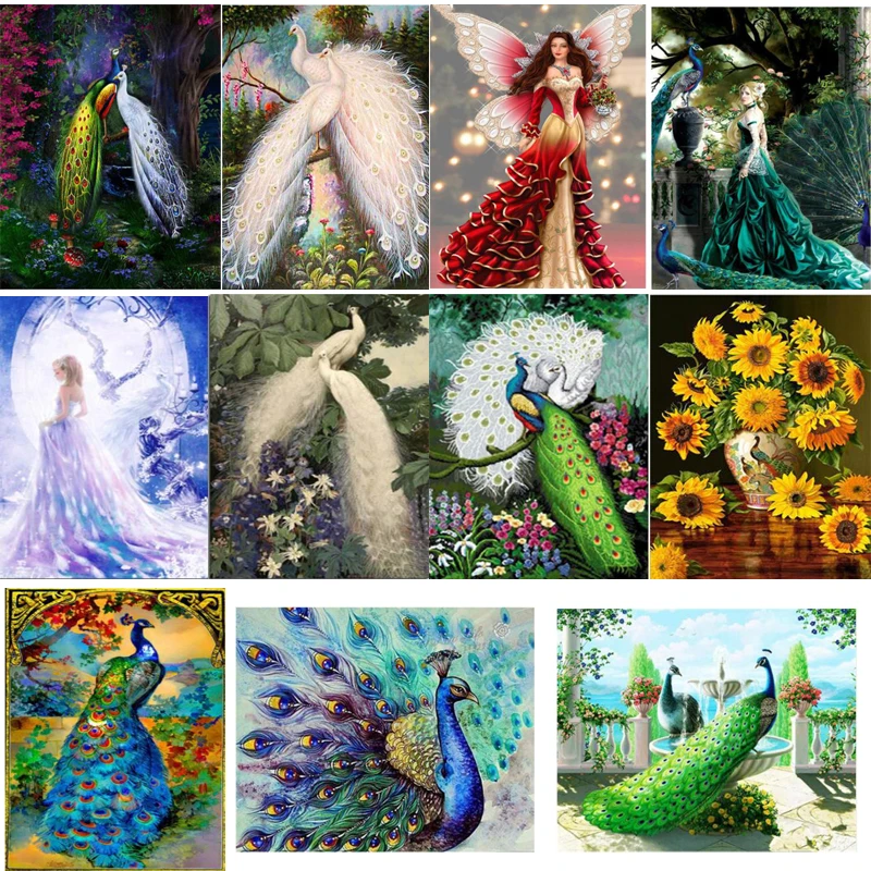 

5d Diy Diamond Painting Crystal Diamond Pattern Counted Cross Stitch Phoenix Bird Drawings Diamond Embroidery Peacocks