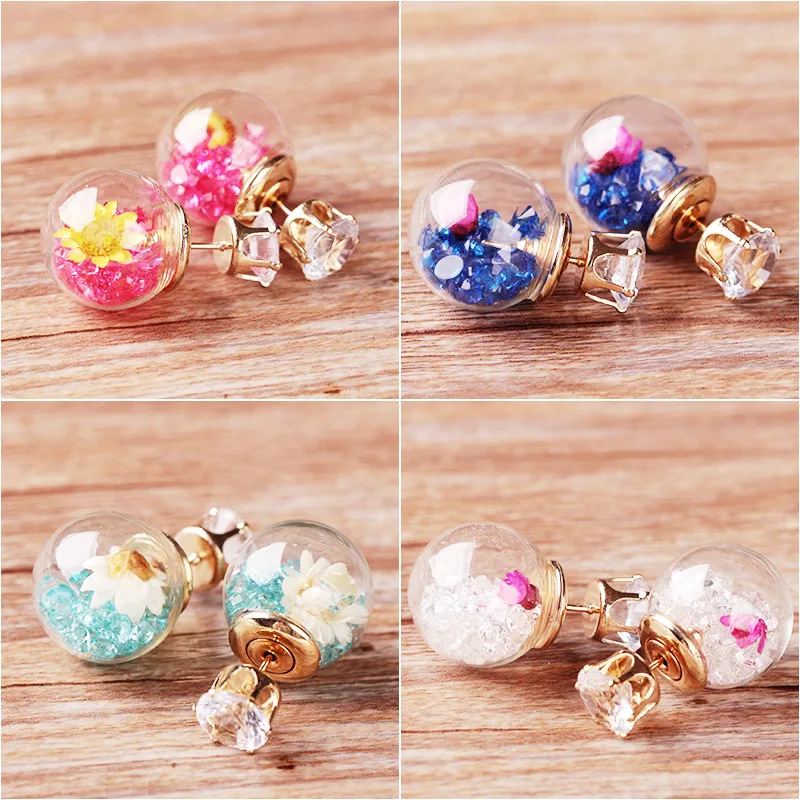 

2019 New Double Sided Earrings Wholesale Fashion Pendiente Brinco 16mm/8mm Double Earrings in Jewelry for Women