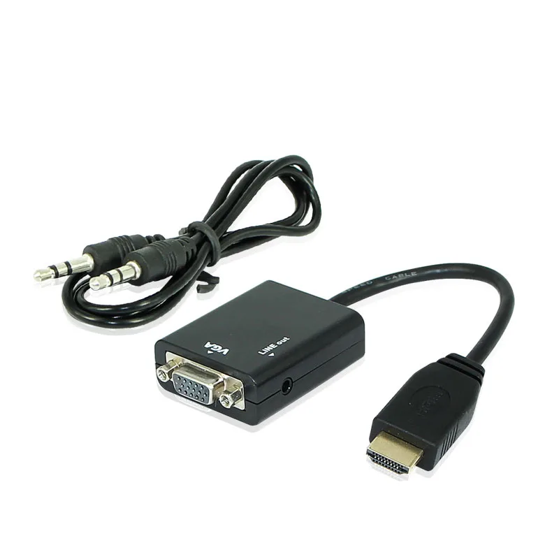 Кабель hdmi vga с аудио HDMI VGA мама lnсерт компьютер HD конвертер разъем интерфейс