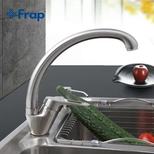Frap 1 компл. Кухня кран бортике Матовый Никель отделка холодной и горячей воды смеситель 360 градусов Поворотный F4113-5