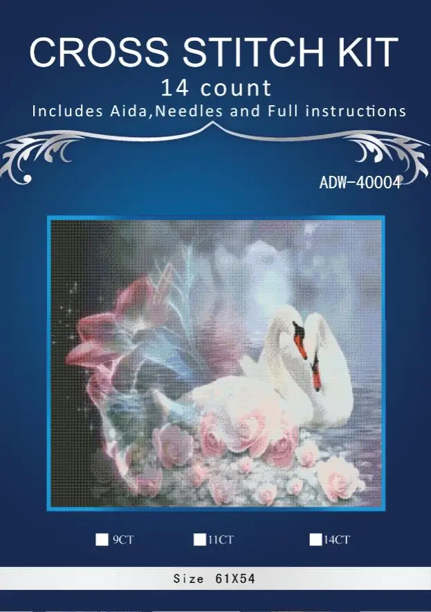 

Top Quality Beautiful Lovely Counted Cross Stitch Kit Similar DMC dim anchor. Cross stitch 14CT Unprinting swans
