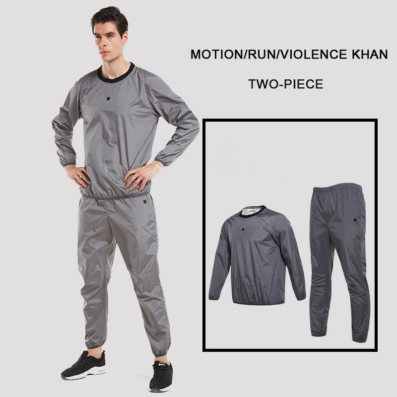 

Men Sportswear Sweating Sports Suits Gym Clothes Running Jacket Pants Set Lose Weight Slimming Jogging Yoga clothes Suits