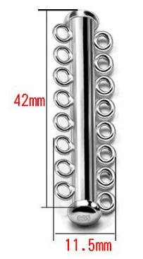 2-8 многослойная 925 пробы серебряная трубка скользящая застежка для нескольких нитей браслет Ожерелье Конец Пряжка разъем ювелирные аксессуары - Цвет: 8-layer Clasp