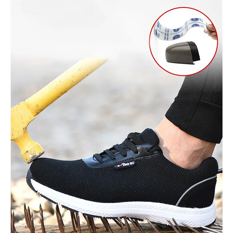 

Men Shoes Work Boots Summer Work Safety Boot Steel Toe Shoes Breathable Anti-smashing Piercing Safety Shoes Labor Insurance Shoe