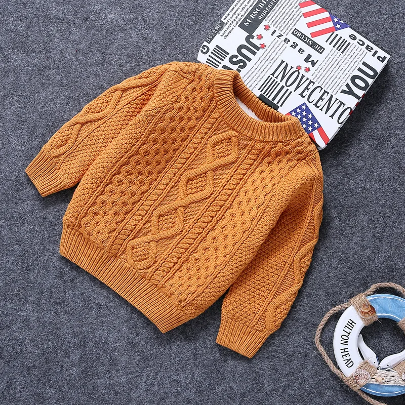 Детский плотный бархатный свитер с круглым вырезом на весну осень|girls sweater|little girl