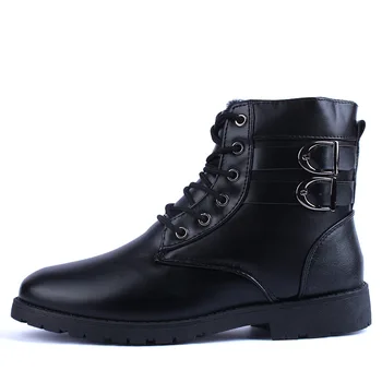 

DBTX Army Boots Men High Military Combat Boots Metal Buckle Punk Mid Calf Male Motorcycle Boots Lace Up Men's Shoes Rock 663