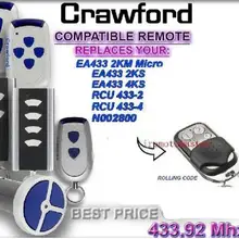 200 шт. Crawford EA433 2 км MICRO, EA433 2KS RCU433 совместимый пульт дистанционного управления DHL