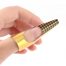 100 шт. наконечники для дизайна ногтей, направляющие для формы расширения, французские ногти из стекловолокна, инструмент для самостоятельной сборки, акриловый УФ-гель для наращивания ногтей#5