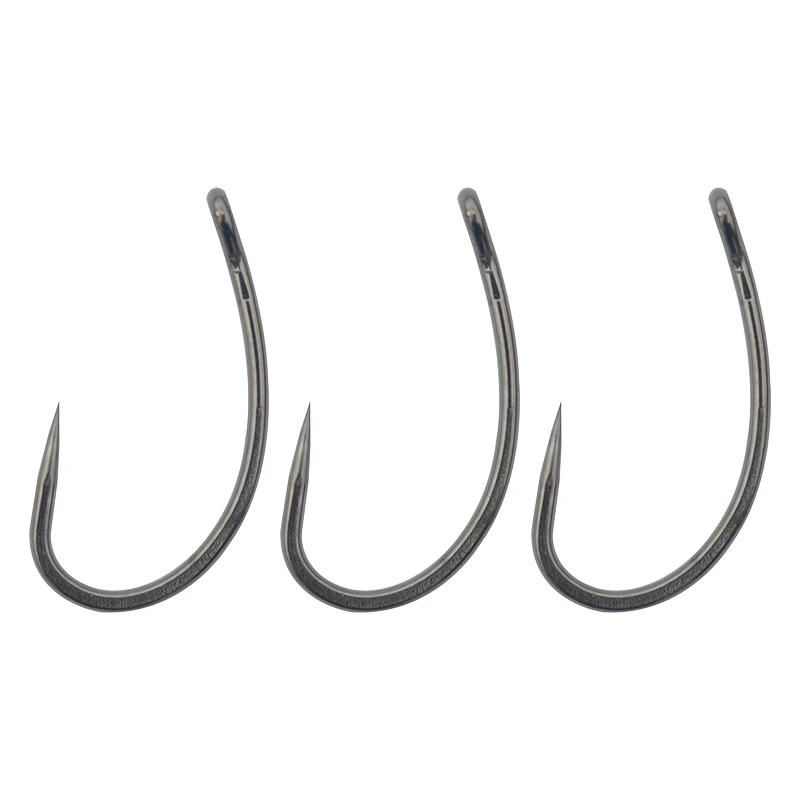 Carp Fishing Hooks 50pcs/lot Barbless Curve Shank Carp Fishing Hair Rig Hook High Carbon Steel No Barbs Fishhook