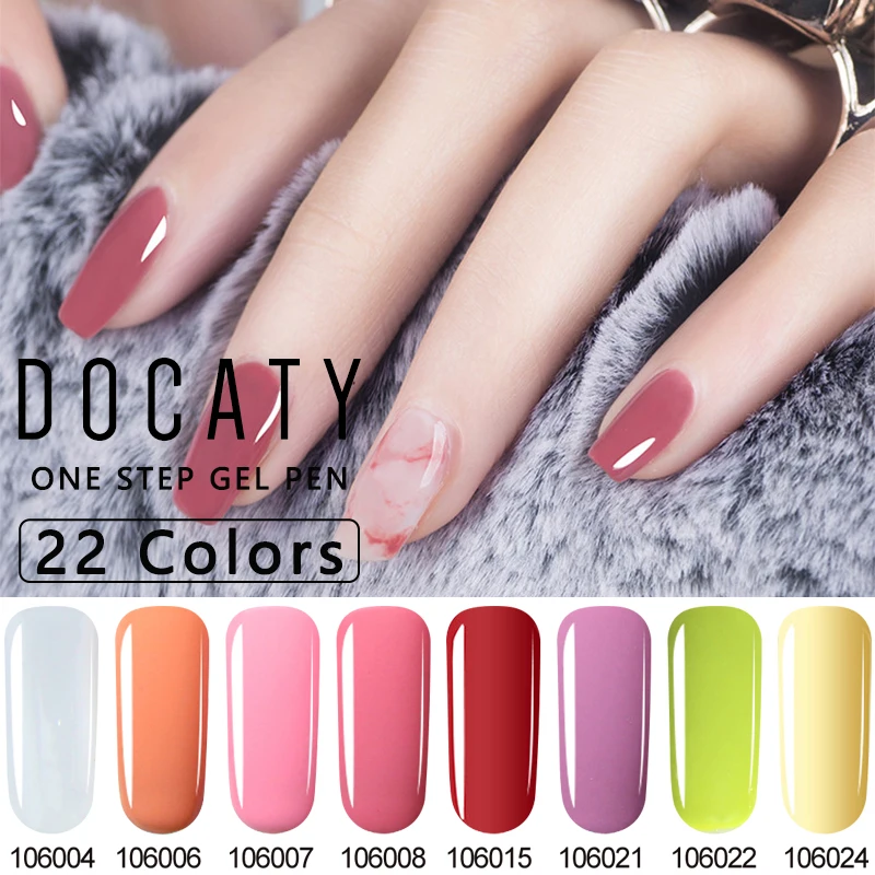 

Docaty 3 In 1 One Step GelPolish 22 Colors Semi Permanant Uv Gel Nail Polish Soak Off Gel Nail UV LED Nail Art Gel Varnishes Pen