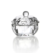 Лучший дизайн ногтей толстое акриловое Хрустальное стекло блюдо чаша чашка+ крышка стеклянный порошок Инструменты для укладки ногтей QQ99