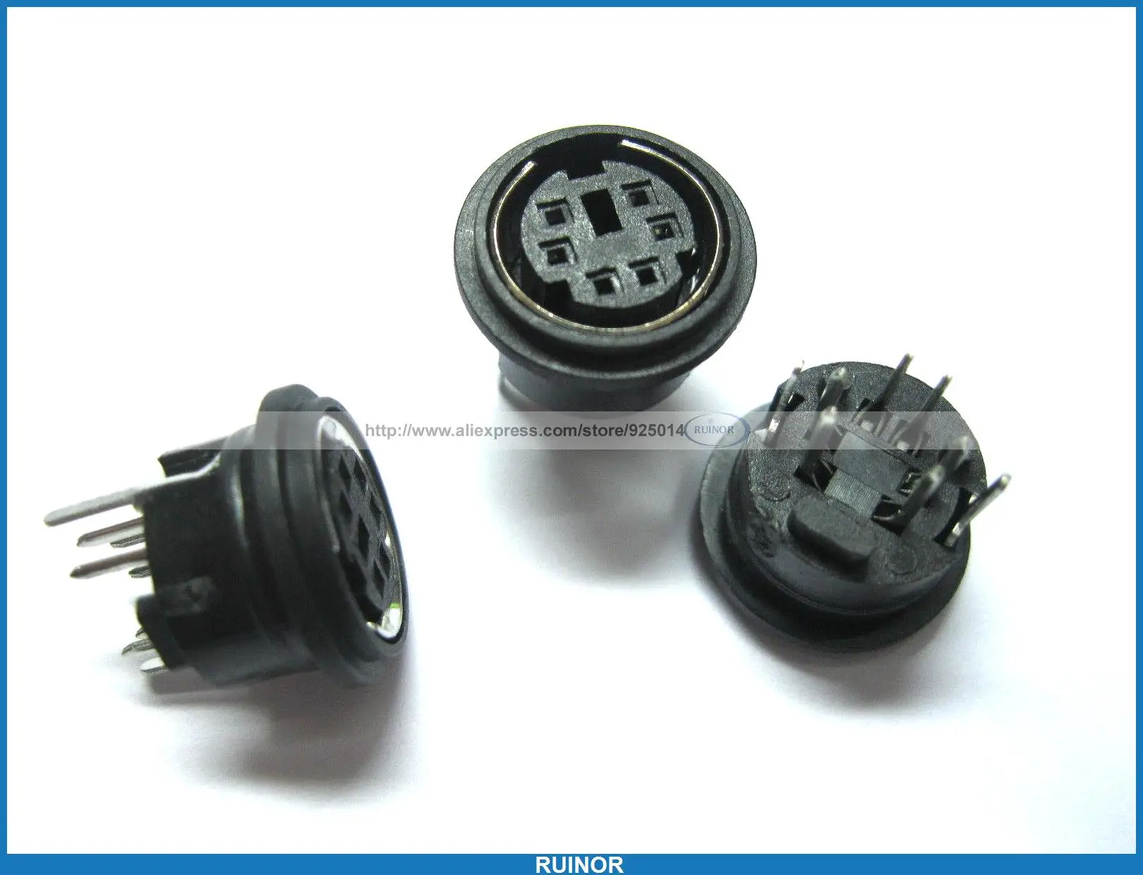 цена 100 Pcs Mini 6 Pin Circular PCB Mount DIN Connector