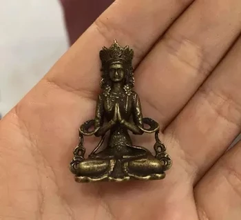 

Solid brass Guanyin mini pocket bronze Buddha Guanyin ornament.