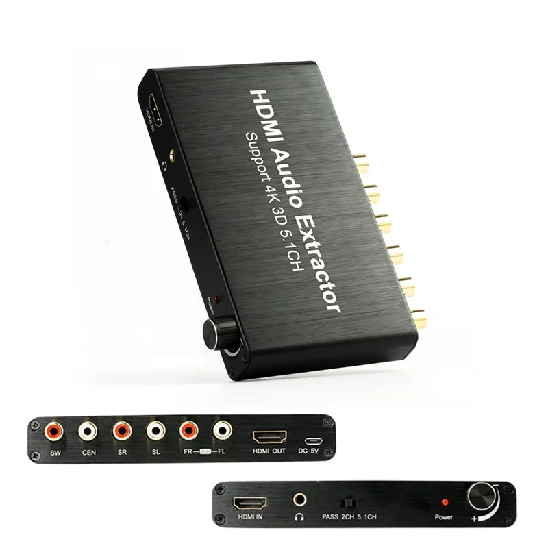 

HDMI Analog Audio Extractor Support 5.1CH 4K 3D HDMI To HDMI AC-3/DTS Decoder For DVD Player High Quality