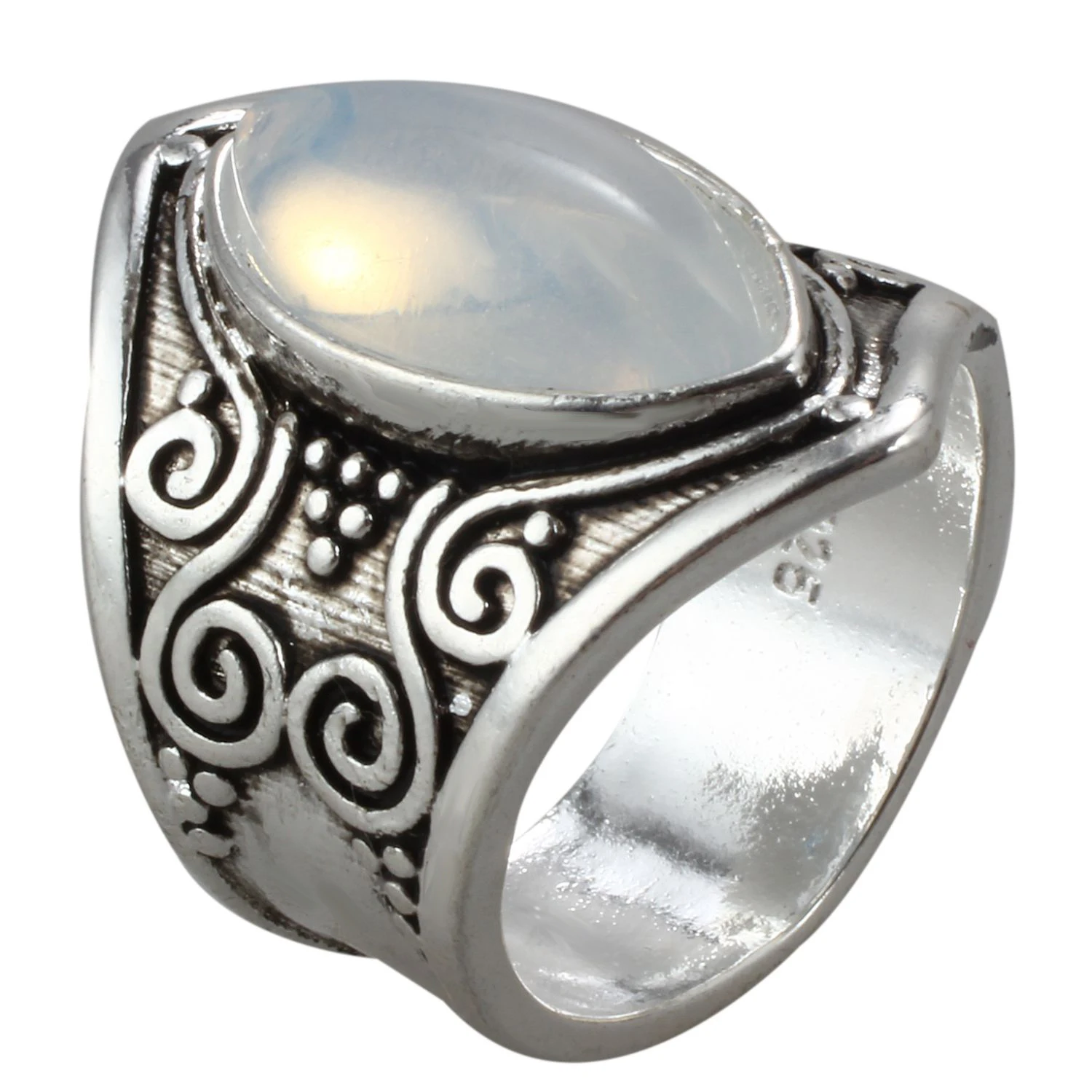 Antique Boho Jewelry Personalized Moonstone Ring Wedding Engagement Rings