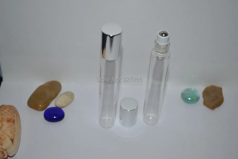 12x 15ml Slim Clear Tube Glass Roll On fragrance perfume bottles