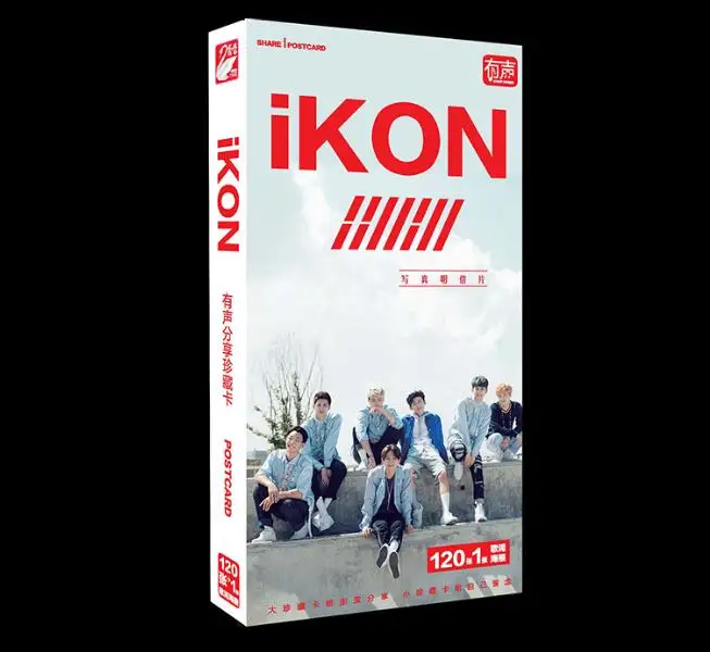 Kpop популярная звезда альбом Ikon коллективный подтекст 120 + 1 шт лирика K-pop фото ЛОМО подарок сувенирная наклейка