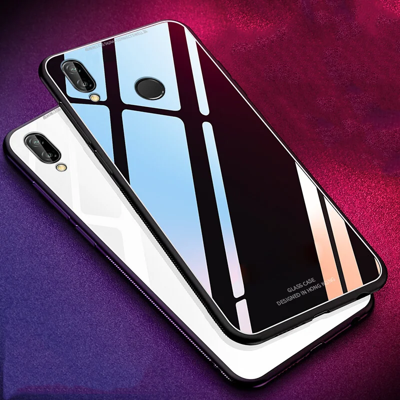 Чехол для Xiaomi Redmi 7 роскошное глянцевое закаленное стекло мягкий силиконовый