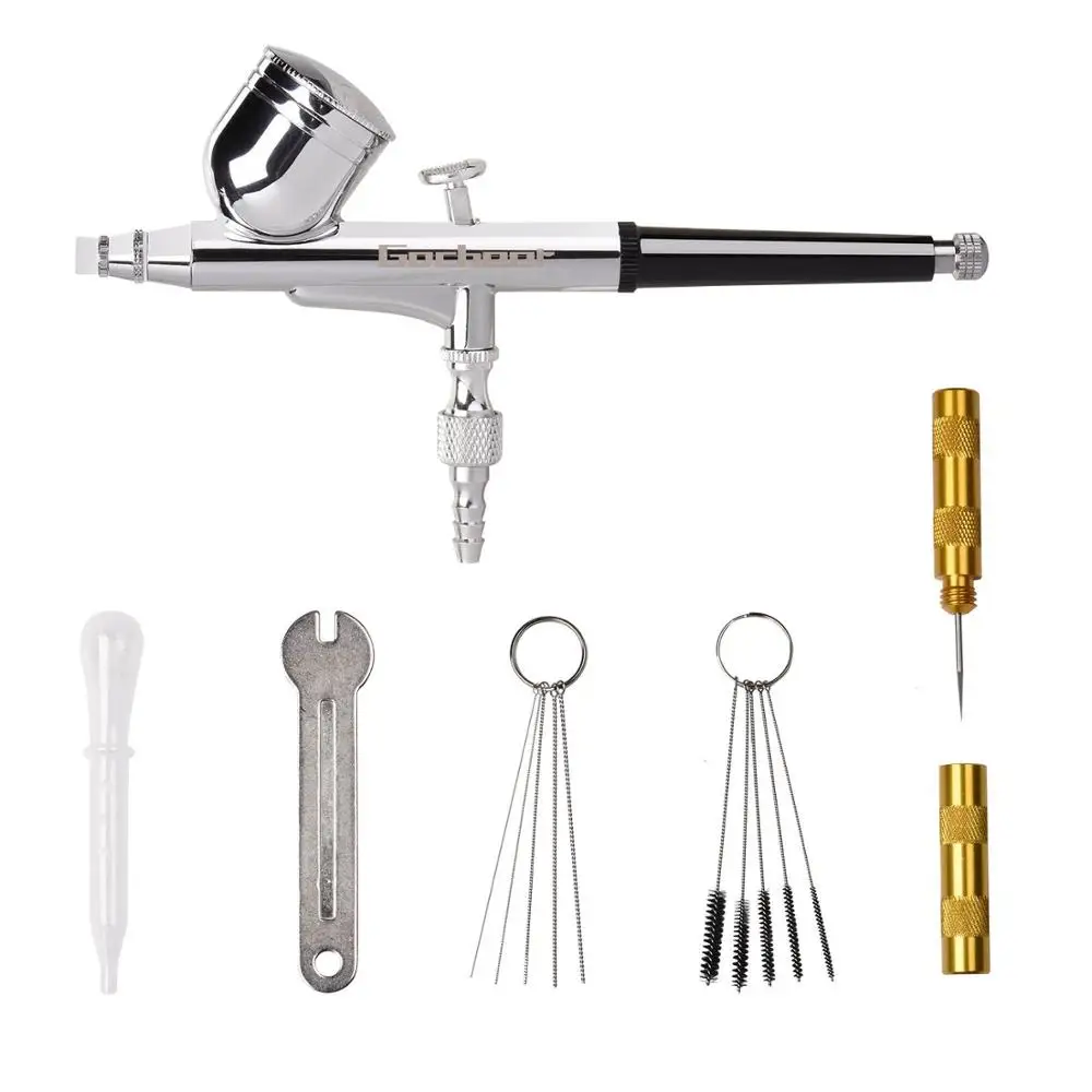 Gocheer airbrush gun dual action airbrush set for cakes nalis cakes