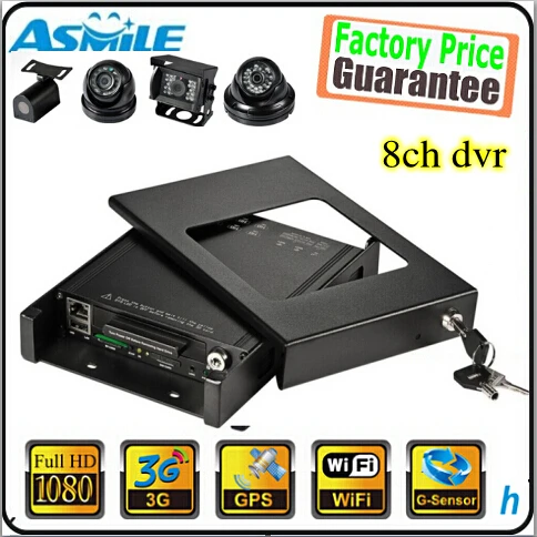 

New 2015 HD 1080P 8CH 2.5"2TB HDD G-Sensor 3G WIFI GPS car black box Mobile DVR