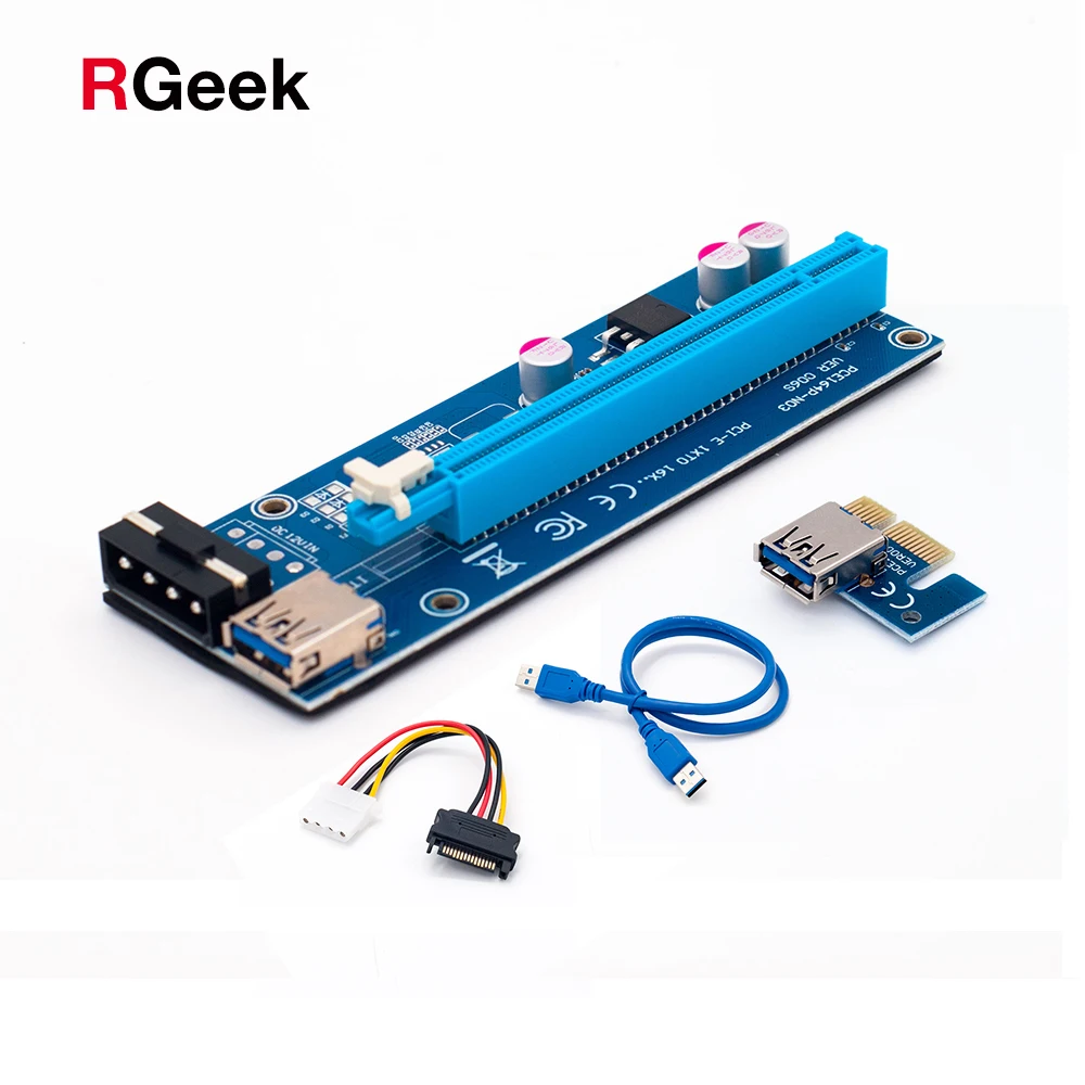 Синий 60 см PCI Express 1 16 x E переходная карта USB 3 0 4 Pin IDE Удлинительный кабель Molex