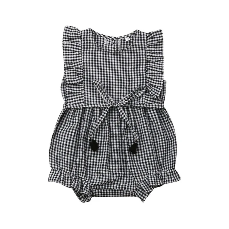 

Newborn Baby Kid Girl Ruffle Clothes Sleeveless Jumpsuit Bodysuit Outfits