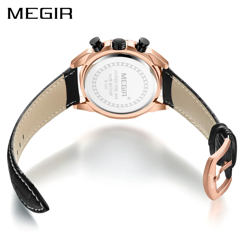 Kaufen MEGIR Kreative Quarz Männer Uhr Leder Chronograph Army Military Sport Uhren Männer Uhr Stunde Relogio Masculino Reloj Hombre