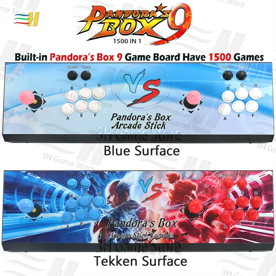  New 2 Players Pandora Box 9 Iron Console Built in 1500 in 1 Arcade Game Plug and play usb joystick 