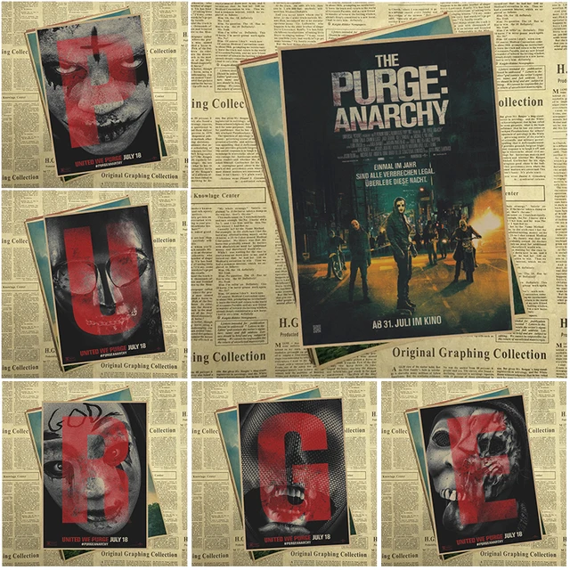 Special Price PURGE ANARCHY Movie Kraft Paper Poster Bar Cafe Living Room Dining room Wall Decorative Paintings Special Price PURGE ANARCHY Movie Kraft Paper Poster Bar Cafe Living Room Dining room Wall Decorative Paintings