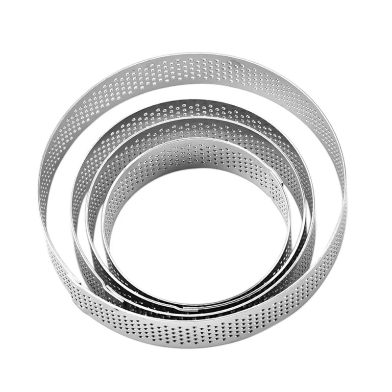 

Stainless Steel Circle Mousse Ring French Style Mousse Cake Ring Cake Baking Tool Set Round With Hole Breathable Bakeware