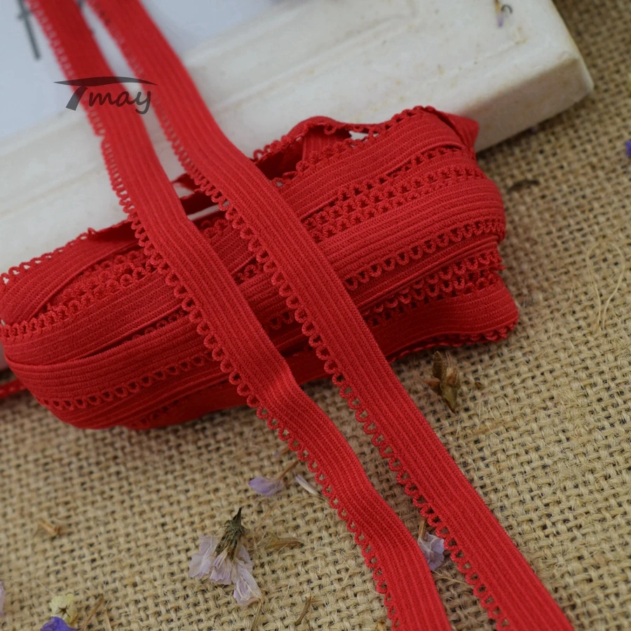 1339 Горячая Красная Эластичная Лента кружевная отделка 8 ярдов/партия эластичная лента швейная кружевная Лента ткань для DIY нижнее белье брюки