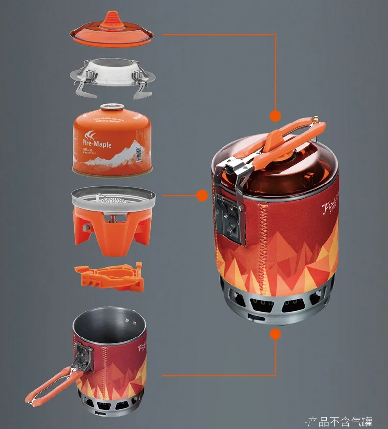 Kopen Fire Maple Outdoor Persoonlijke Koken Systeem Wandelen Camping Apparatuur Oven Draagbare Gasfornuisbrander Pot Picknick 0.8L FMS X3 X2