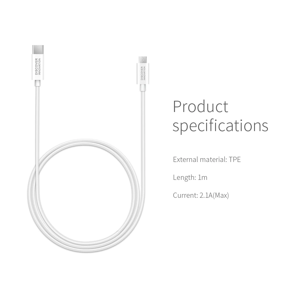 NILLKIN نوع-C إلى مايكرو USB كابل 5 فولت 2.1 usb شاحن للهاتف المحمول كابلات البيانات كابل 100 سنتيمتر الرقمية كابل التجزئة حزمة