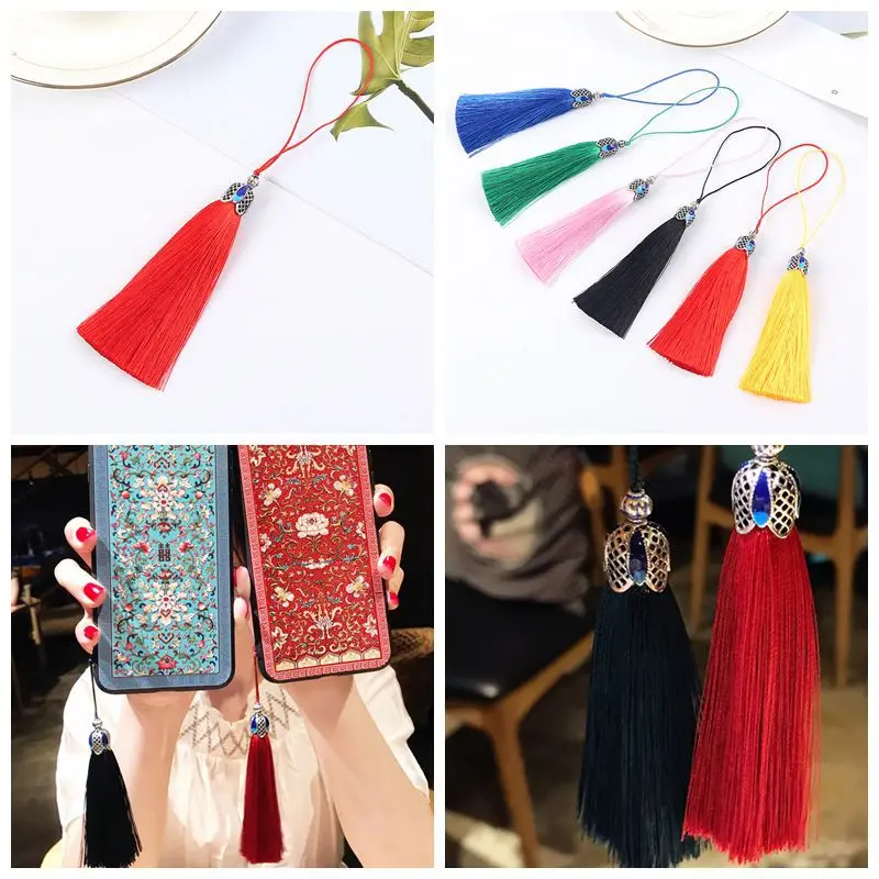 

Vintage court flower tassel hanging tassel Artificial ice silk tassels use for DIY Necklace Earrings Jewelry with keychain